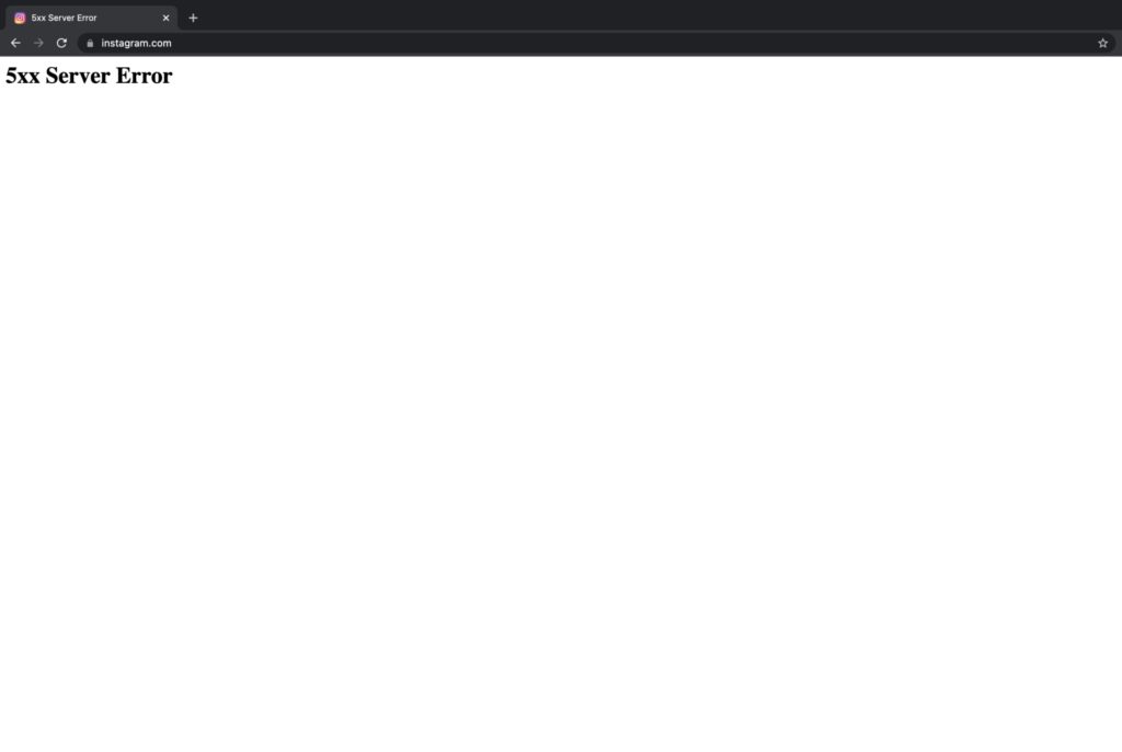 Facebook, Instagram and Whatsapp were down 6 Instagram 5xx Error